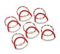 ChungLong0593 Jesus Loves You Beaded Bracelets for Women 4Pcs/Set Colorful Clay Bead Stretch Bracelets, Religious Christian Faith Jewelry Gifts for Church Baptism Birthday, One Size, Wood, no gemstone