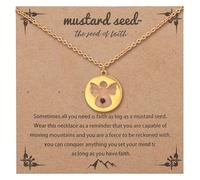 ChungLong0593 Mustard Seed Faith Necklace for Women - Stainless Steel Gold Tone Pendant with Real Mustard Seed, Inspirational Christian Jewelry Gift for Mom, Friend, Birthday, Religious & Graduation