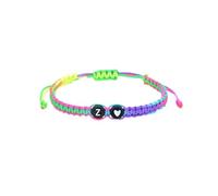 ChungLong0593 Rainbow Initial Bracelets 26 Letters Initial Heart Charms Bracelet for Women A-Z Colorful Braided Bracelets Handmade Adjustable Jewelry for Mom Daughter Birthday Jewelry Gift, M, Nylon