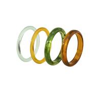 ChungLong0593 Stackable Bangle Set for Women - 3 Pcs Resin & Gold Plated Metal Chunky Bracelets, Boho Statement Fashion Jewelry, Multiple Color Options for Daily Wear, Party & Gift