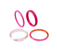 ChungLong0593 Stackable Bangle Set for Women - 3 Pcs Resin & Gold Plated Metal Chunky Bracelets, Boho Statement Fashion Jewelry, Multiple Color Options for Daily Wear, Party & Gift, One Size, Resin