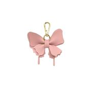 ChungLong0593 Women's Leather Bow Keychain, Stylish Multi-Color Bag Charm with Lobster Clasp, Cute Purse/Key Accessory, Pink, One Size