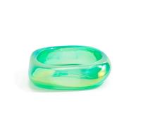 ChungLong0593 Women's Wide Iridescent Acrylic Bangle Bracelet - Multi-Color Chunky Resin Statement Jewelry, Trendy Fashion Accessory for Daily & Party Wear, One Size, Wood, no gemstone
