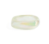 ChungLong0593 Women's Wide Iridescent Acrylic Bangle Bracelet - Multi-Color Chunky Resin Statement Jewelry, Trendy Fashion Accessory for Daily & Party Wear, One Size, Wood, no gemstone