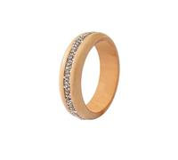 ChungLong0593 Wooden Bangle Bracelet for Women - Crystal Rhinestone Inlaid Chunky Wood Bracelet, Boho Vintage Stackable Jewelry for Daily Wear