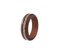 ChungLong0593 Wooden Bangle Bracelet for Women - Crystal Rhinestone Inlaid Chunky Wood Bracelet, Boho Vintage Stackable Jewelry for Daily Wear