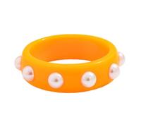 ChungLong0593 Y2K Colorful Acrylic Resin Bangle Bracelet with Fuax Pearl Beads Plastic Wristbands Wide Geometric Cuff Bracelet for Women Jewelry, M, Acrylic, no gemstone