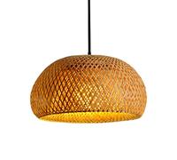 CHUNGYANG Bamboo Weaving Pendant Light Modern Weave Wicker Hanging Lamp E27 Natural Rattan Chandelier Bamboo Wicker Lampshade Fixture for Hallway/Dining Room/tea House/kitchen Island