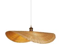 CHUNGYANG Bamboo Woven Chandelier Tea Room Lighting Fixture Hand-Woven Bamboo Pendant Light Vintage Natural Materials Pendant Lamp for Restaurants Bars Bedroom Studies Tea Room Adjustable Height