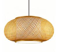 CHUNGYANG Bamboo Woven Pendant Lights, Home Decorative Bamboo Art Hanging Lamp, E26 Screw Restaurant Decorative Lanterns, 1-head Country Wicker Ceiling Lighting Fixture, For Kitchen Island Dining Tabl