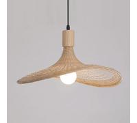 CHUNGYANG Creative Bamboo Weaving Pendant Light Retro Style Straw Hat Lampshade Southeast Asian Restaurant Tea Room Guesthouse Chandelier E27 Base Hanging Lamp for Living Room Bedroom Kitchen Island