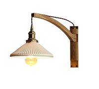 CHUNGYANG Japanese Style Wall Sconce, Retro Wabi-Sabi Wood Wall Mount Light, Rotating Creative Bedroom Single Head Wall Lamp Fixture, Bedside E26 Screw Wall Lighting, For Living Room Cafe