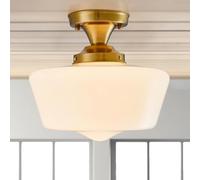 CHUNGYANG Modern Gold Ceiling Lights, E27 Screw Semi-recessed Ceiling Lamp, Light Luxury Brass Close To Ceiling Light Fixtures, Flush Mount Fixture For Farmhouse Bedroom Kitchen Corridor Entrance