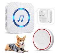 ChunHee Dog Door Bell - Doggie Doorbell Puppy Training - Dog Bells Toilet Training Smart Buttons Dog Clicker Operating at 500Feet with 55 Melodies 5 Volume Levels Velcro Installation 1Receiver 1 Bell