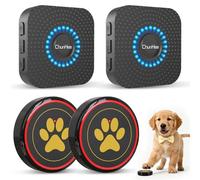 ChunHee Dog Door Bell for Potty Training - Wireless Doggie Doorbell to Go Outside, 1.6in Touch Surface, Easy for Puppy & Adult Dogs, IP55 Waterproof, 500FT Range, 55 Ringtones, Adjustable Volume