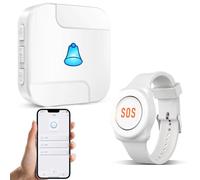 ChunHee Personal Alarms for Elderly - Personal Alarm Watch for Elderly/Patient Linked to Phone No Distance Limit that Only Supports 2.4GHz Wi-Fi