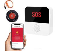 ChunHee Tuya Wifi Smart Wireless Caregiver Pager Call Button System Nurse Calling Alert System for Elderly Patient Seniors Disabled Kids 1 Emergency Panic Button Linked To Phone 1 Receiver
