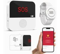ChunHee WiFi Smart Wireless Caregiver Pager Panic Button Linked To Phone,Personal Alarms For Elderly Support 2.4GHz WiFi With 1 Rechargeable Receiver