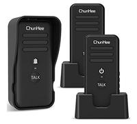 ChunHee Wireless Intercom Doorbell Chime for Home, Two-Way Talk Security System 3000ft/1000m, 2500mAh, 14 Chime, 4 Volume, 1 Doorbell & 2 Intercoms
