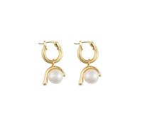 Chunky 14K Gold Pearl Hoops Elk & Bloom Gold One Size