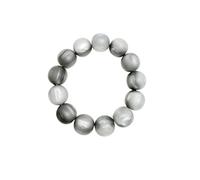 Chunky 16mm Resin Matt Cat Eye Bead Bracelet, Boho Stackable Stretchy Beaded Statement Bracelet Summer Holiday Beach Jewellery for Women Men Vacation Accessory