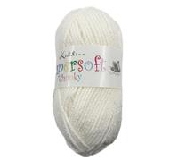 Chunky Baby Cygnet Kiddies Supersoft Yarn 100g (2080 White, 1 Ball)