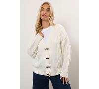 Chunky Cable Knit Cardigan Yours Ivory 14-16