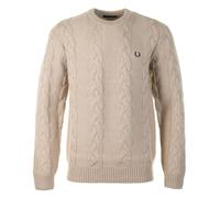 Chunky Cable Knit Jumper Warm Oat, Large