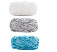 Chunky Chenille Yarn 3pcs 100g Super Soft Velvet Yarn Chunky Blanket Chenille Yarns for Knitting and Crochet for Crafts(Mix B)