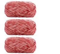 Chunky Chenille Yarn 3pcs 100g Super Soft Velvet Yarn Chunky Blanket Chenille Yarns for Knitting and Crochet for Crafts(Color10)