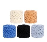 Chunky Chenille Yarn 5Pcs Chunky Chenille Yarn (95g/3.35oz), Worsted for DIY Crocheting Hand Knitting Blanket, Sweater Shawl Scarf Gloves(ZH2-5Pcs-1Set)