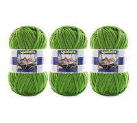 Chunky Chenille Yarn for Crocheting - 3 Pack of 100g/3.5oz - #6 Super Bulky - Polyester - Baby Blanket Yarn for Crochet Amigurumi Blankets (3, Autumn Green)