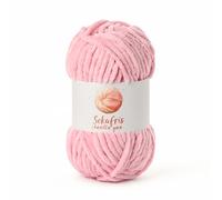 Chunky Chenille Yarn for Crocheting, Baby Yarn for Crocheting Soft Blanket, 87.4 yds /3.5 oz Crochet Yarn, Bulky 5 Amigurumi Yarns, Fluffy Velvet Yarns for Knitting Crafts (Peach Pink)