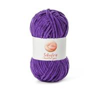 Chunky Chenille Yarn for Crocheting, Baby Yarn for Crocheting Soft Blanket, 87.4 yds /3.5 oz Crochet Yarn, Bulky 5 Amigurumi Yarns, Fluffy Velvet Yarns for Knitting Crafts (Lilac)