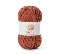 Chunky Chenille Yarn for Crocheting, Baby Yarn for Crocheting Soft Blanket, 87.4 yds /3.5 oz Crochet Yarn, Bulky 5 Amigurumi Yarns, Fluffy Velvet Yarns for Knitting Crafts (Rust)