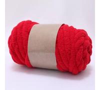 Chunky Chenille Yarn for Hand Knitting,250g Jumbo Chunky Knit Chenille Yarn,DIY Scarf, Blanket, Icelandic Style Crafts (7.5 Inch/2cm) (Light red)