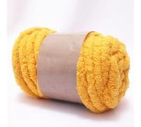 Chunky Chenille Yarn for Hand Knitting,250g Jumbo Chunky Knit Chenille Yarn,DIY Scarf, Blanket, Icelandic Style Crafts (7.5 Inch/2cm) (Ginger Yellow)