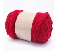 Chunky Chenille Yarn for Hand Knitting,250g Jumbo Chunky Knit Chenille Yarn,DIY Scarf, Blanket, Icelandic Style Crafts (7.5 Inch/2cm) (Wine red)