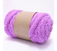 Chunky Chenille Yarn for Hand Knitting,250g Jumbo Chunky Knit Chenille Yarn,DIY Scarf, Blanket, Icelandic Style Crafts (7.5 Inch/2cm) (Purple)