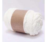 Chunky Chenille Yarn for Hand Knitting,250g Jumbo Chunky Knit Chenille Yarn,DIY Scarf, Blanket, Icelandic Style Crafts (7.5 Inch/2cm) (Milky White)