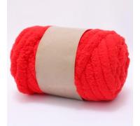 Chunky Chenille Yarn for Hand Knitting,250g Jumbo Chunky Knit Chenille Yarn,DIY Scarf, Blanket, Icelandic Style Crafts (7.5 Inch/2cm) (Bright red)