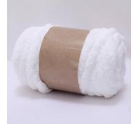 Chunky Chenille Yarn for Hand Knitting,250g Jumbo Chunky Knit Chenille Yarn,DIY Scarf, Blanket, Icelandic Style Crafts (7.5 Inch/2cm) (Pure White)