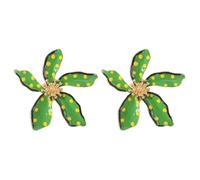 Chunky Colourful Flower Stud Earrings,Enamel Geometric Petal Earrings Boho Sweet Drop Oil Flower Earrings Cute Polka Dot Pattern Earrings Summer Statement Earrings Party Jewelry Gift, Zinc, alloy