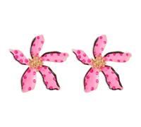 Chunky Colourful Flower Stud Earrings,Enamel Geometric Petal Earrings Boho Sweet Drop Oil Flower Earrings Cute Polka Dot Pattern Earrings Summer Statement Earrings Party Jewelry Gift, Zinc, alloy