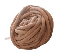 Chunky Cotton Tube Yarn 1000g Super Thick Chunky Yarn Hand DIY 30mm Soft Anti-Pilling Bulky Arm Weaving Blanket Spin Roving for Knitting(Khaki)