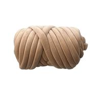 Chunky Cotton Tube Yarn 1KG Super Velvet Chunky Yarn Thick Bulky Giant Thread White Bag for Hand Knitting DIY Arm Soft Big Blanket Carpet(Khaki 1KG)