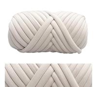 Chunky Cotton Tube Yarn 500g/Set 2 Sets Super Thick Soft Chunky Gaint Yarn for Wintery Hat Dolls Glove Blanket at DIY Bulky Arm Knitting Roving(Beige)