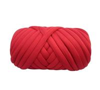 Chunky Cotton Tube Yarn Super Bulky, 0.5 KG Coarse Yarn for Hand Knitting, Crochet, Soft Cotton, Large, Arm, Blanket(0.5kg Red)