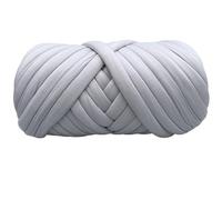 Chunky Cotton Tube Yarn Super Bulky, 0.5 KG Coarse Yarn for Hand Knitting, Crochet, Soft Cotton, Large, Arm, Blanket(0.5kg Light Gray)