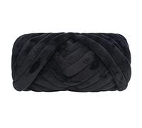 Chunky Cotton Yarn for Arm Knitting Crochet Super Saver Jumbo Giant Bulky Premier Yarn for Making Pets House Blanket (Black)